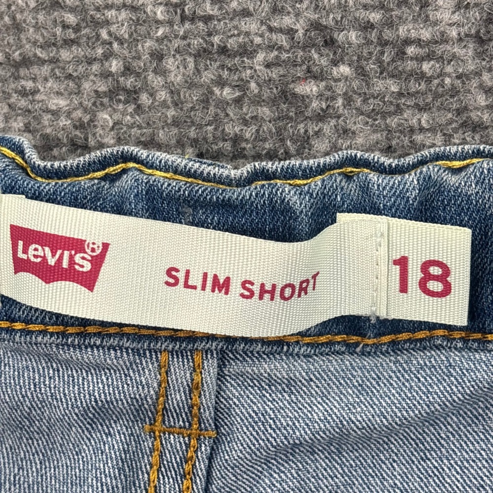 Levi's Slim Short Size 18 Blue Denim Bermuda Jorts Women - Picture 4 of 7